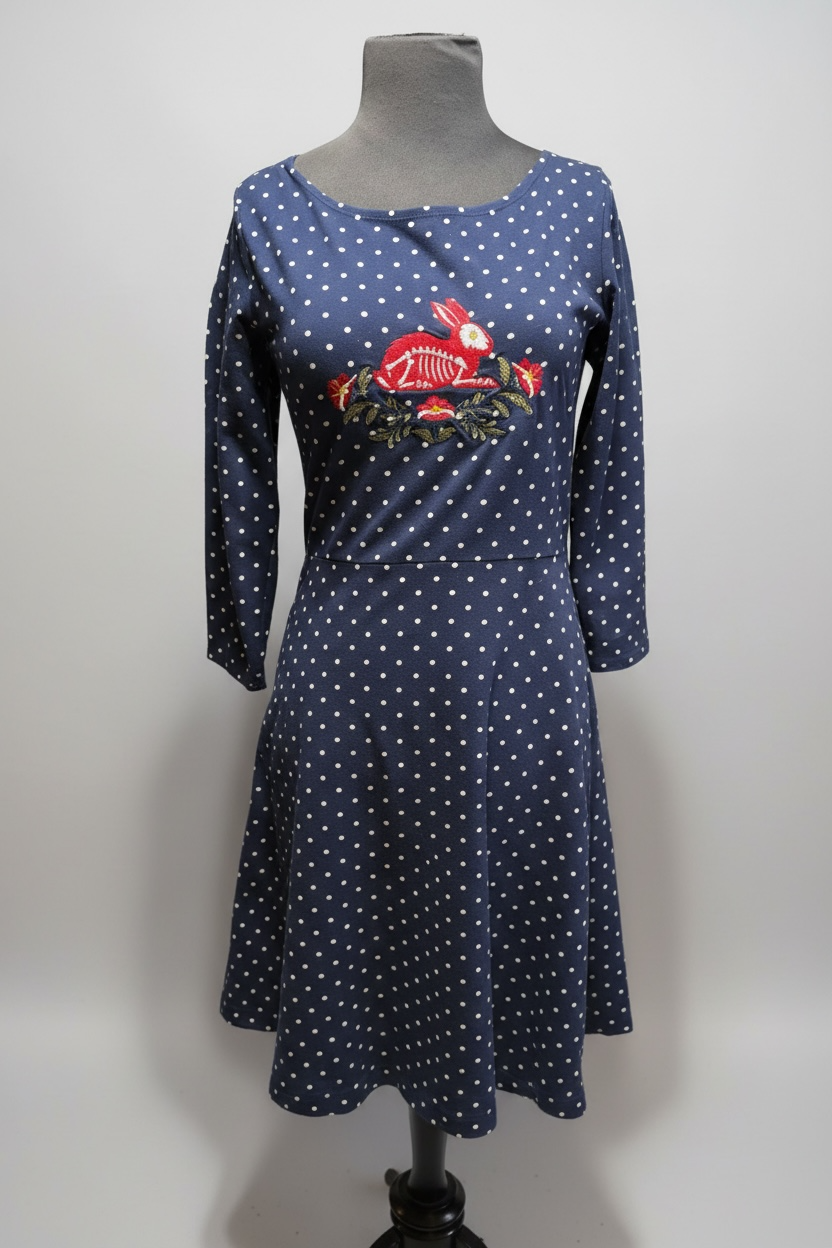 Creepy Bunny Polka Dot Dress (Size S)