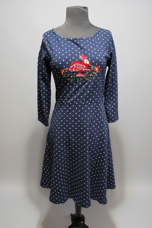 Creepy Bunny Polka Dot Dress (Size S)